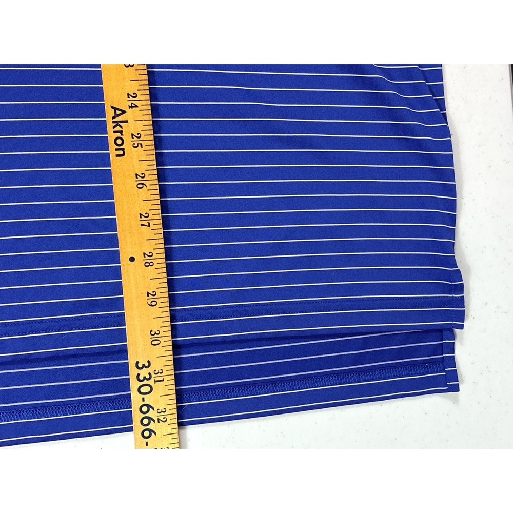 Adidas Labatt Blue Canadian Pilsener Shirt Mens L Blue Striped Short Sleeve Polo - Picture 7 of 7